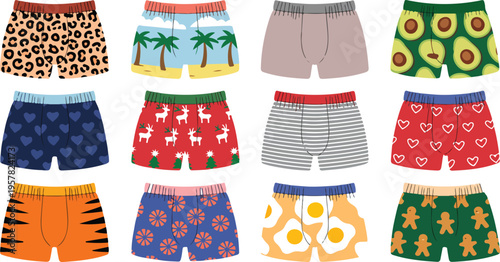 Realistic Colorful Flip Flops Vector Set, 3D Rubber Sandals Top View, Bright Patterned Summer Beach Footwear Collection