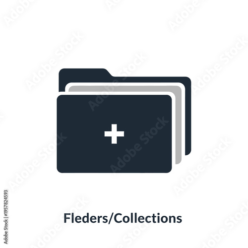 Black folder with white plus sign.