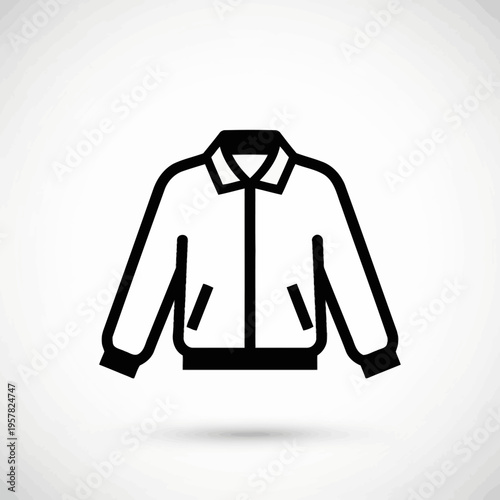 Black jacket with zipper and pockets.