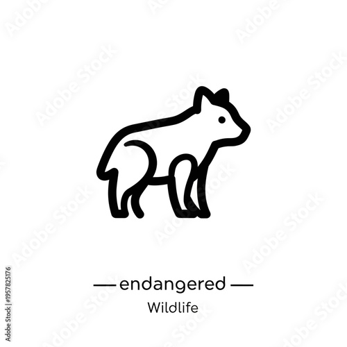 Endangered wildlife animal illustration fox.
