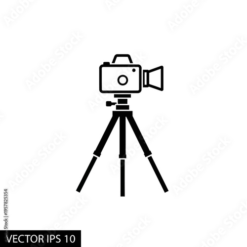 Camera on a tripod stand.