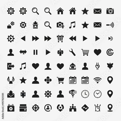 Collection of various web interface icons.