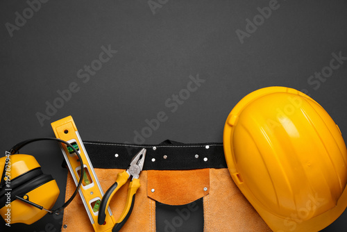 Hardhat, protective earmuff...