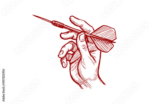 Darts hand drawn simple sketch vector illustration
