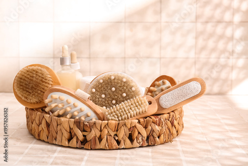 Natural wooden bath brushes...