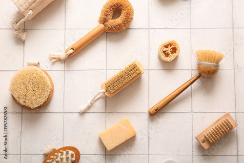 Massage brushes with soap a...