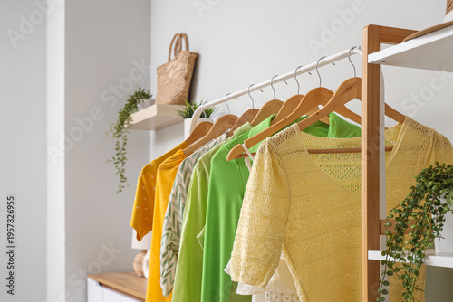 Rack with stylish women's c...