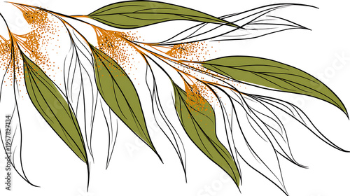 A leafy green branch with brown spots