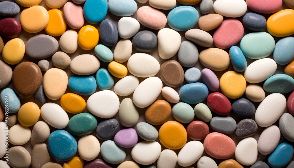 Fototapeta premium Colorful Painted Pebbles Background Texture