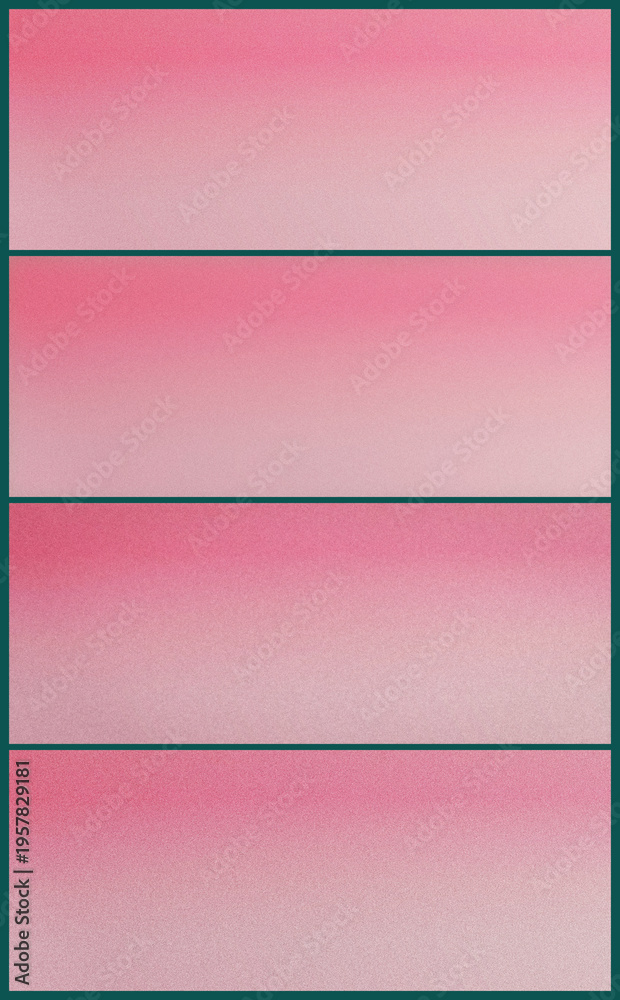 Fototapeta premium Collection of soft pink pastel gradient panels with gentle grainy texture, ideal for feminine branding, social media stories, invitations, and modern web design.