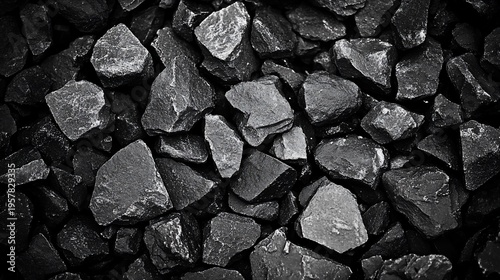 Dark Rocks Pile - Geological display, Mining, Construction, Geology texture background