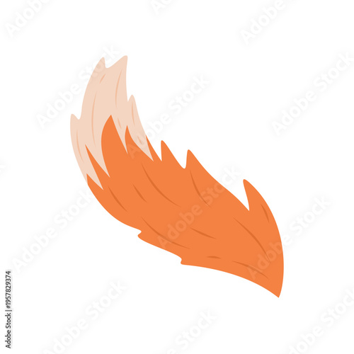 Orange fox tail icon flat vector design