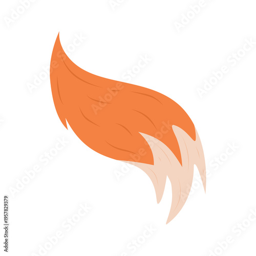 Orange fox tail icon flat vector design