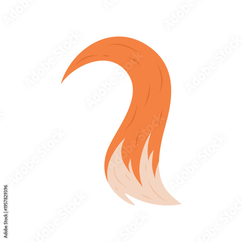 Orange fox tail icon flat vector design