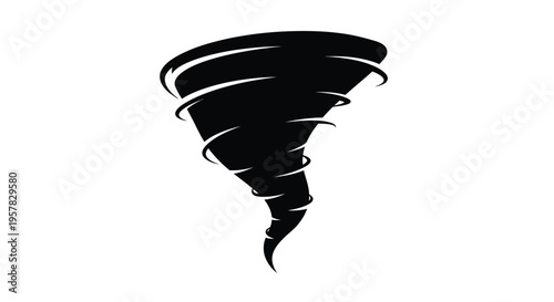 A swirling vortex of wind depicted in a dramatic silhouette