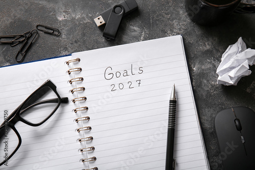 Notebook with text GOALS 20...