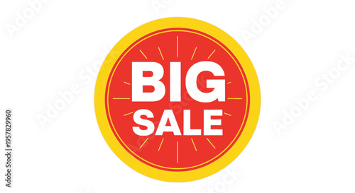 Big sale discount label icon graphic.