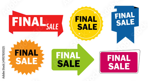 Final sale labels and stickers set.