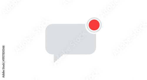 Grey chat bubble with red notification.