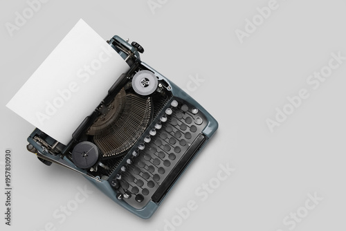 Vintage typewriter with bla...