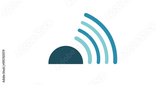 Wi-Fi signal icon with curved lines.