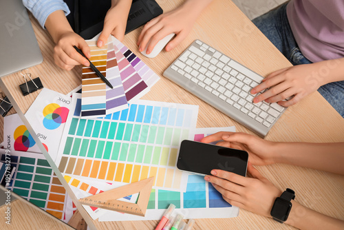 Team of female graphic desi...