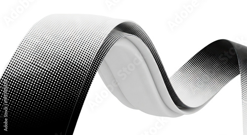 Abstract Black and White Halftone Ribbon