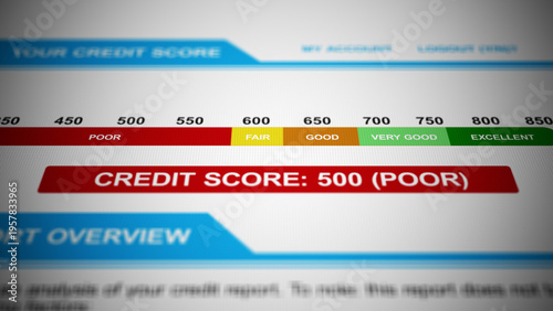 A Generic Credit Score Rating with Poor or Bad Credit - 500