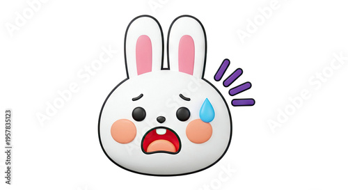 Scared Cartoon Rabbit Emoji
