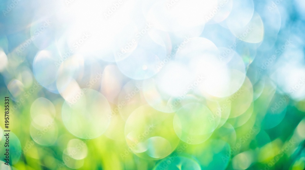 Fototapeta premium Abstract natural bokeh background with sun flare in a spring setting.
