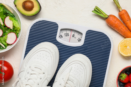 Weight scales with sneakers...