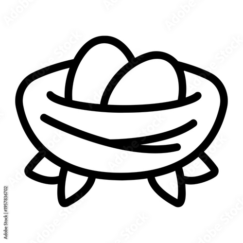 Egg nest Line Icon