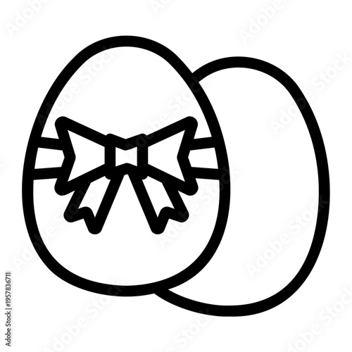 Egg ribbon Line Icon