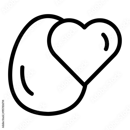 Heart egg Line Icon