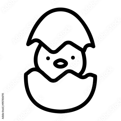 Hatching chick Line Icon