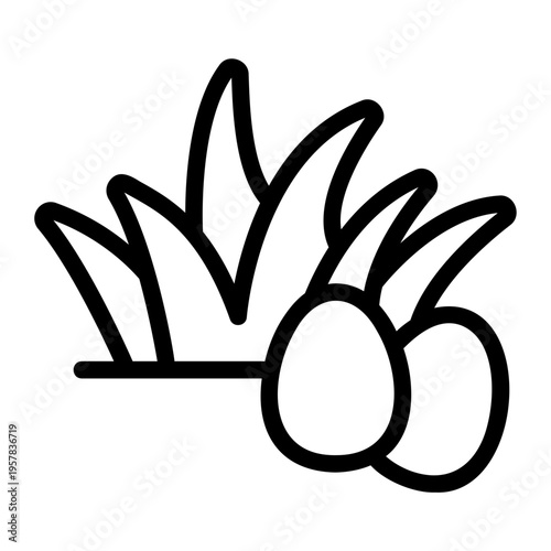 Grass egg Line Icon