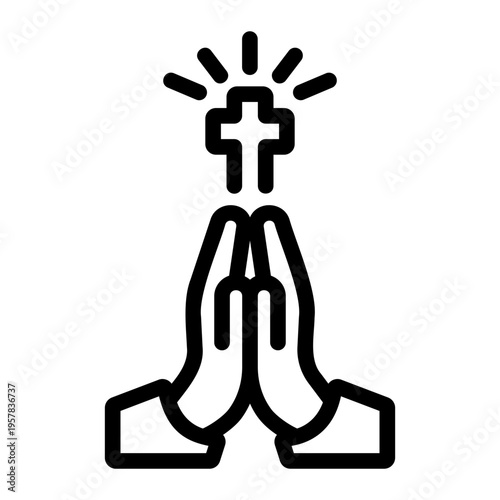 Praying hands Line Icon