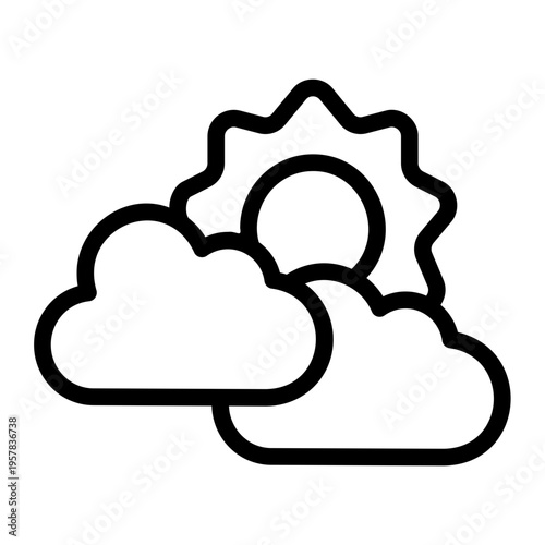 Spring sun Line Icon