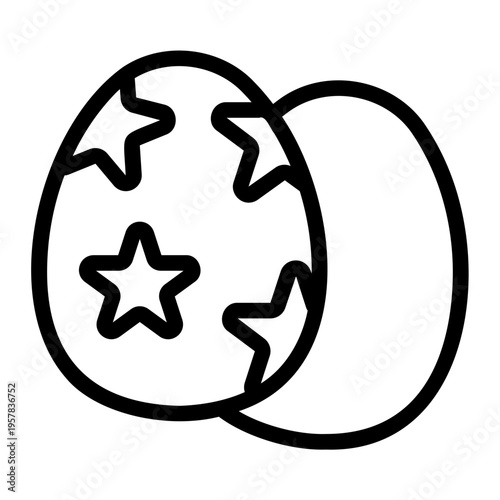 Star egg Line Icon