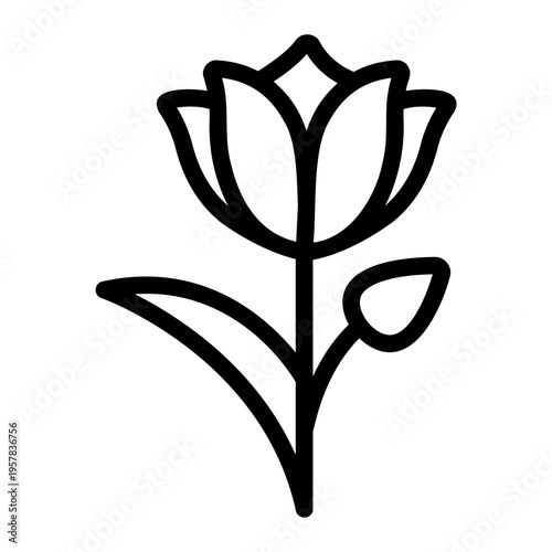 Tulip flower Line Icon