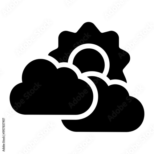 Spring sun Solid icon