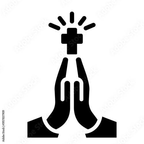 Praying hands Solid icon