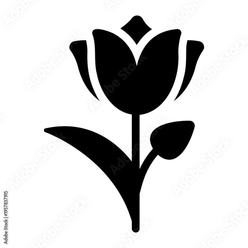 Tulip flower Solid icon