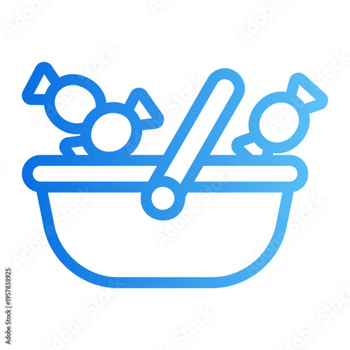 Candy basket Line Gradient Icon
