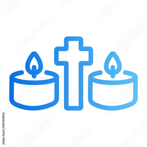 Church candle Line Gradient Icon