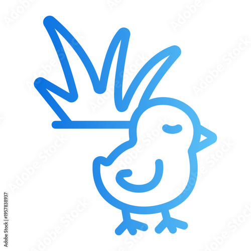 Chick Line Gradient Icon
