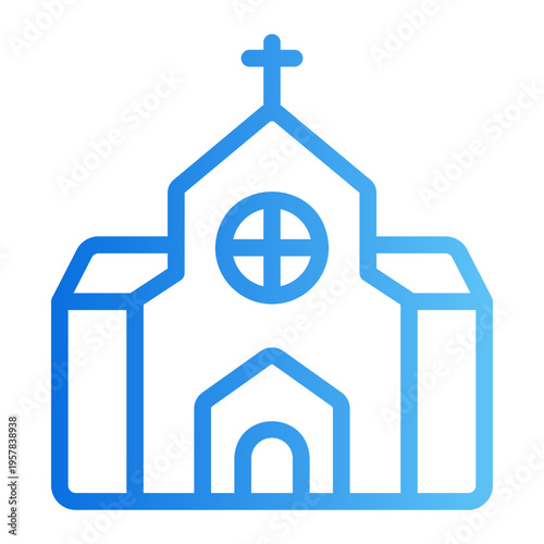Church Line Gradient Icon