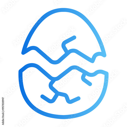 Cracked egg Line Gradient Icon