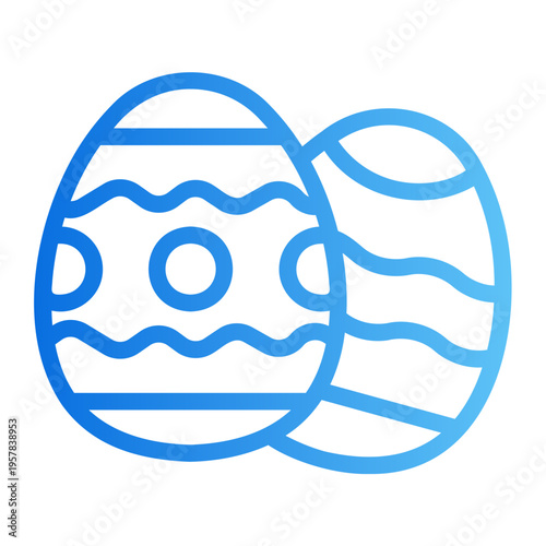 Decorated easter egg Line Gradient Icon