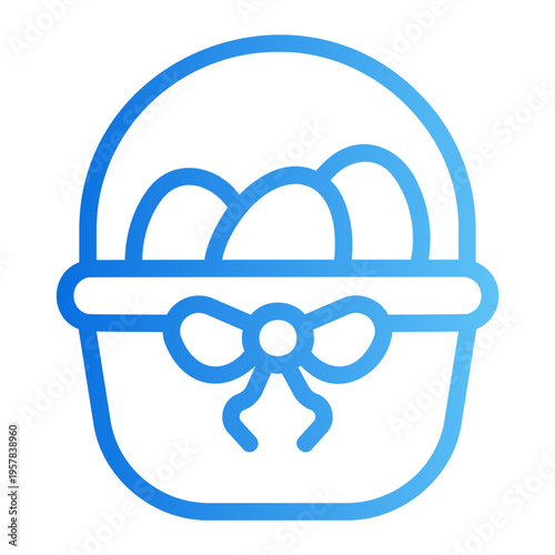 Easter egg basket Line Gradient Icon
